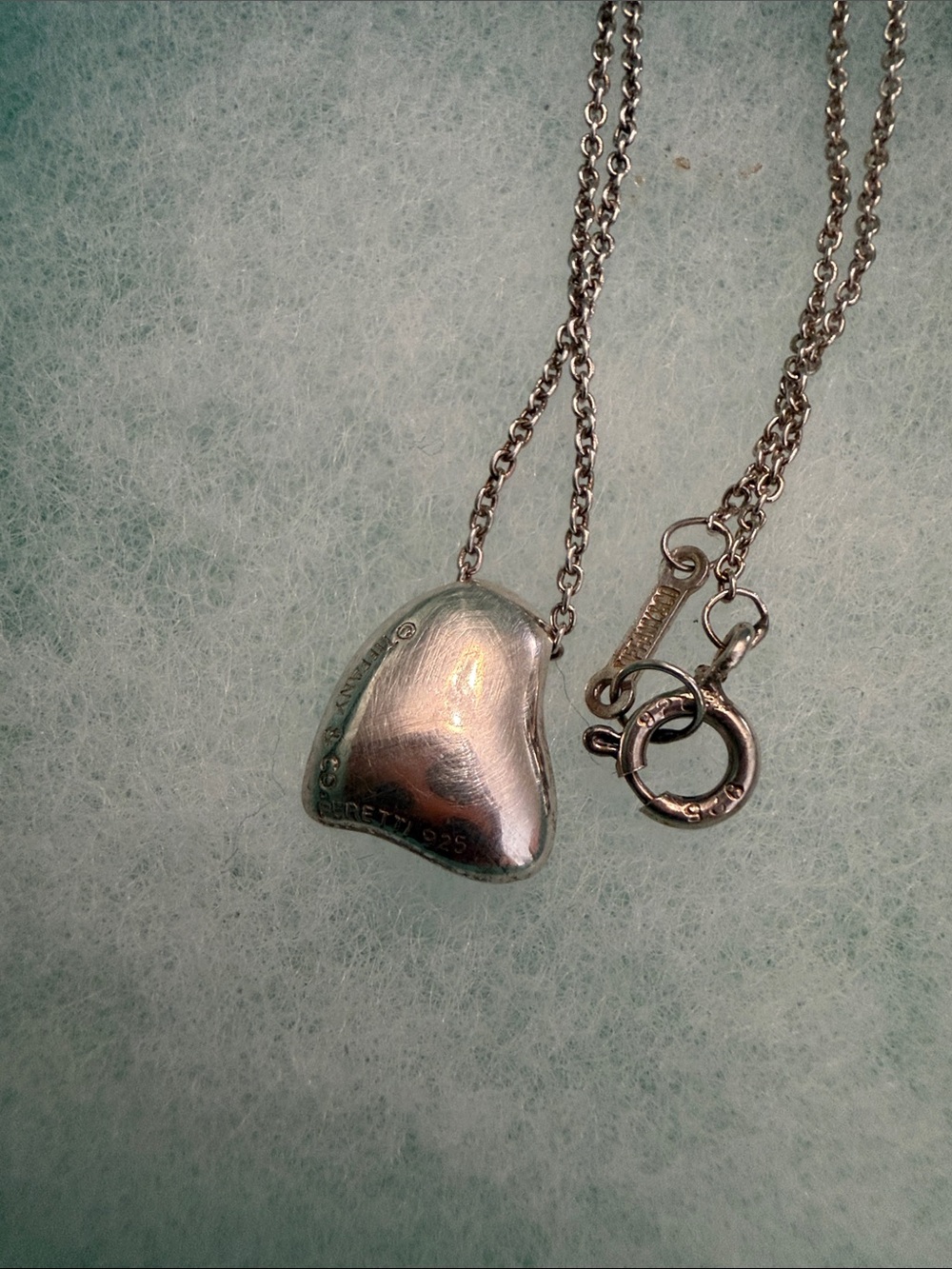 Auth TIFFANY & Co Paloma Picasso Sterling Silver Full Heart Pendant - Picture 12 of 13